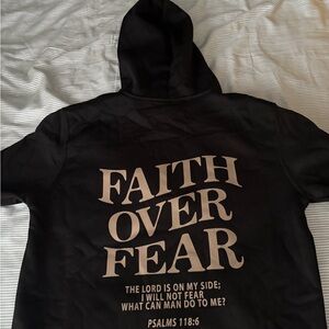 Unisex black Faith Over Fear hoodie